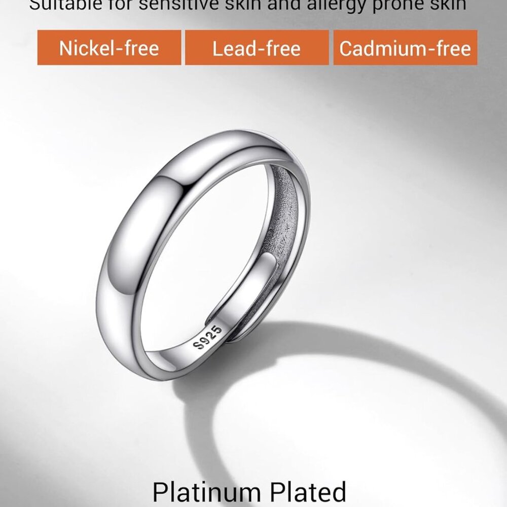 925 Sterling Silver Adjustable Stackable Ring For… - image 7